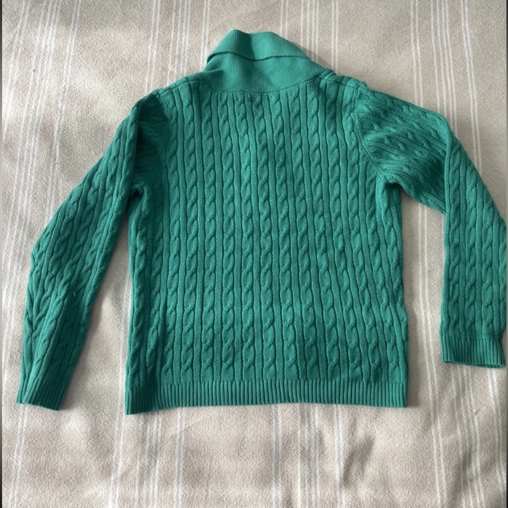 Charter Club Green Cable knit Cotton Sweater Preppy Smart Xl - Picture 6 of 6